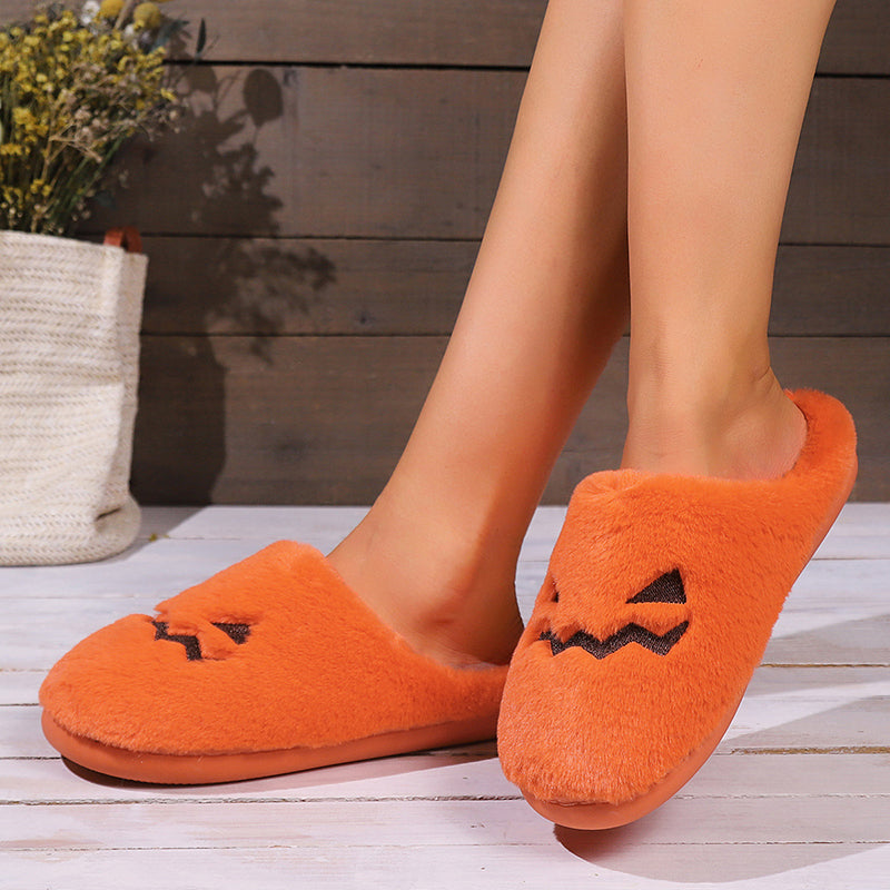 Adorable Whimsical Comfortable Cozy Plush Winter Warmth Halloween-themed Casual Chic Slip-on Convenience Indoor Luxury Cute Design Bedroom Essential Seasonal Delight
