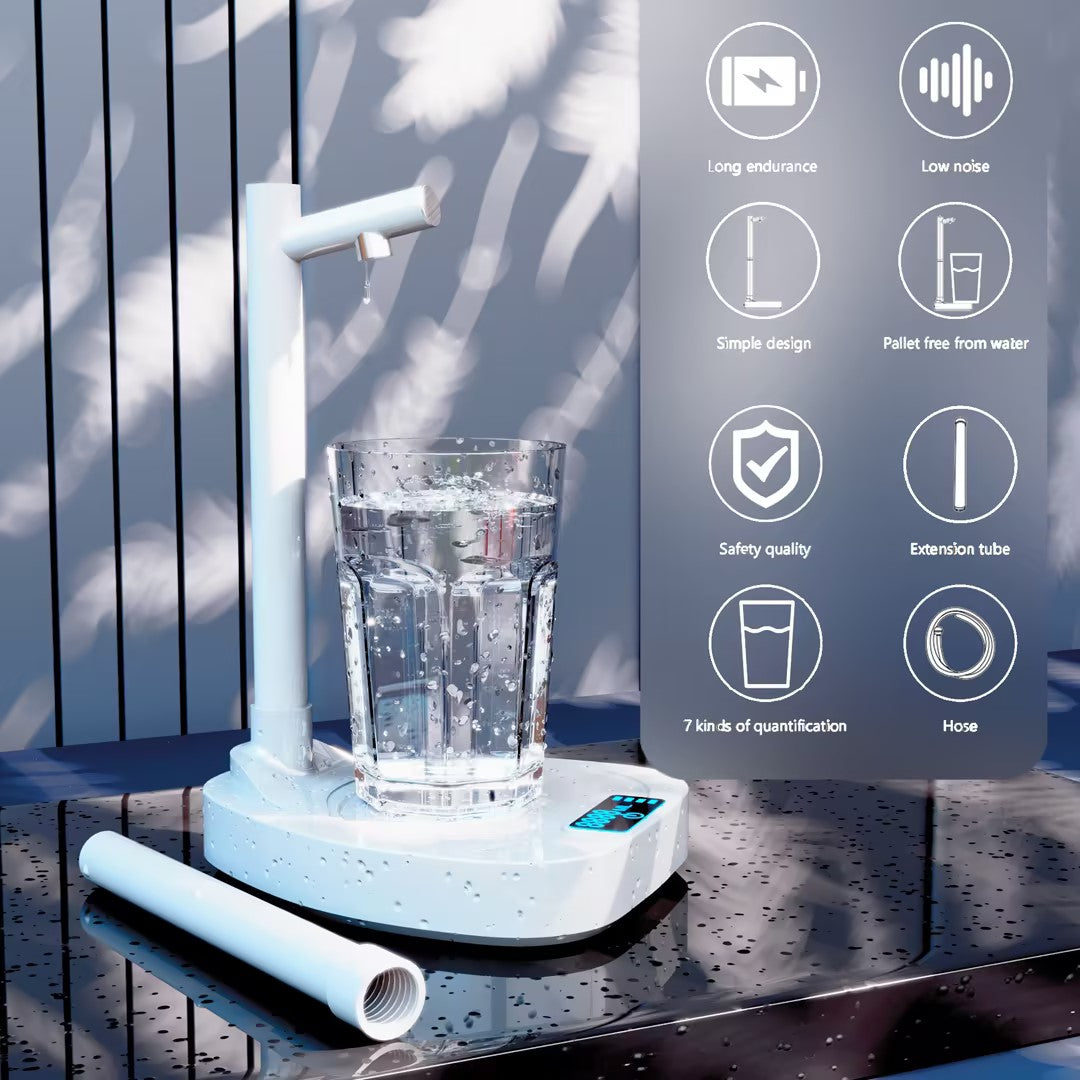Automatic Water Bottle Dispenser Desktop Rechargeable Water Dispenser Added Extension Tube Dispenser Water Dispenser with Stand Electric Bottle Water Pump Hands-Free Water Dispensing Portable Desktop Water Pump Rechargeable Water Dispenser Extension Tube Bottle Pump Standalone Water Bottle Pump Convenient Water Delivery System Battery Operated Water Pump Electric Water Pump for Bottles Desk-Mounted Bottle Dispenser Extended Tube Water Pump
