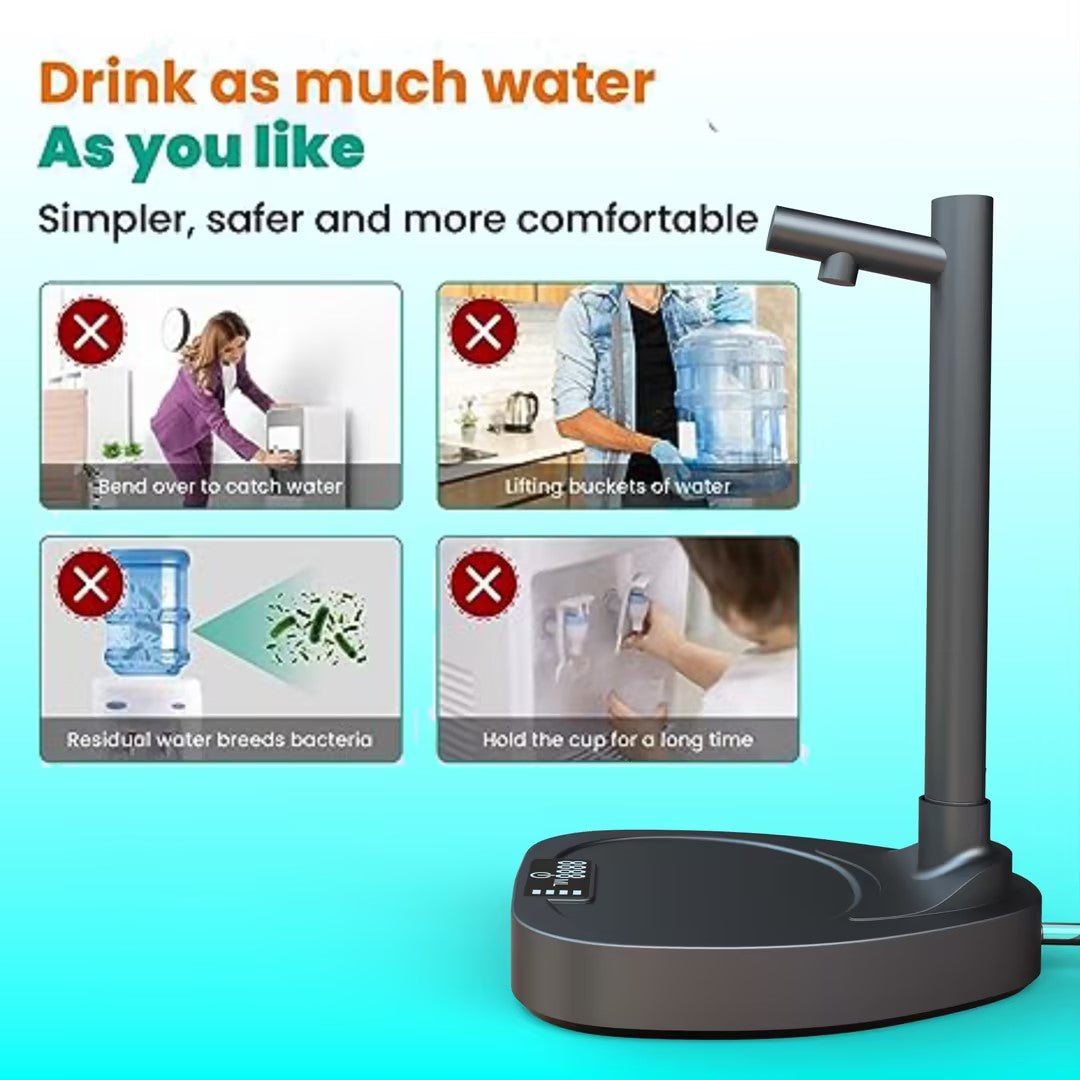 Automatic Water Bottle Dispenser Desktop Rechargeable Water Dispenser Added Extension Tube Dispenser Water Dispenser with Stand Electric Bottle Water Pump Hands-Free Water Dispensing Portable Desktop Water Pump Rechargeable Water Dispenser Extension Tube Bottle Pump Standalone Water Bottle Pump Convenient Water Delivery System Battery Operated Water Pump Electric Water Pump for Bottles Desk-Mounted Bottle Dispenser Extended Tube Water Pump