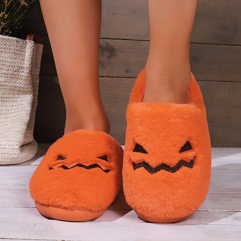 Adorable Whimsical Comfortable Cozy Plush Winter Warmth Halloween-themed Casual Chic Slip-on Convenience Indoor Luxury Cute Design Bedroom Essential Seasonal Delight