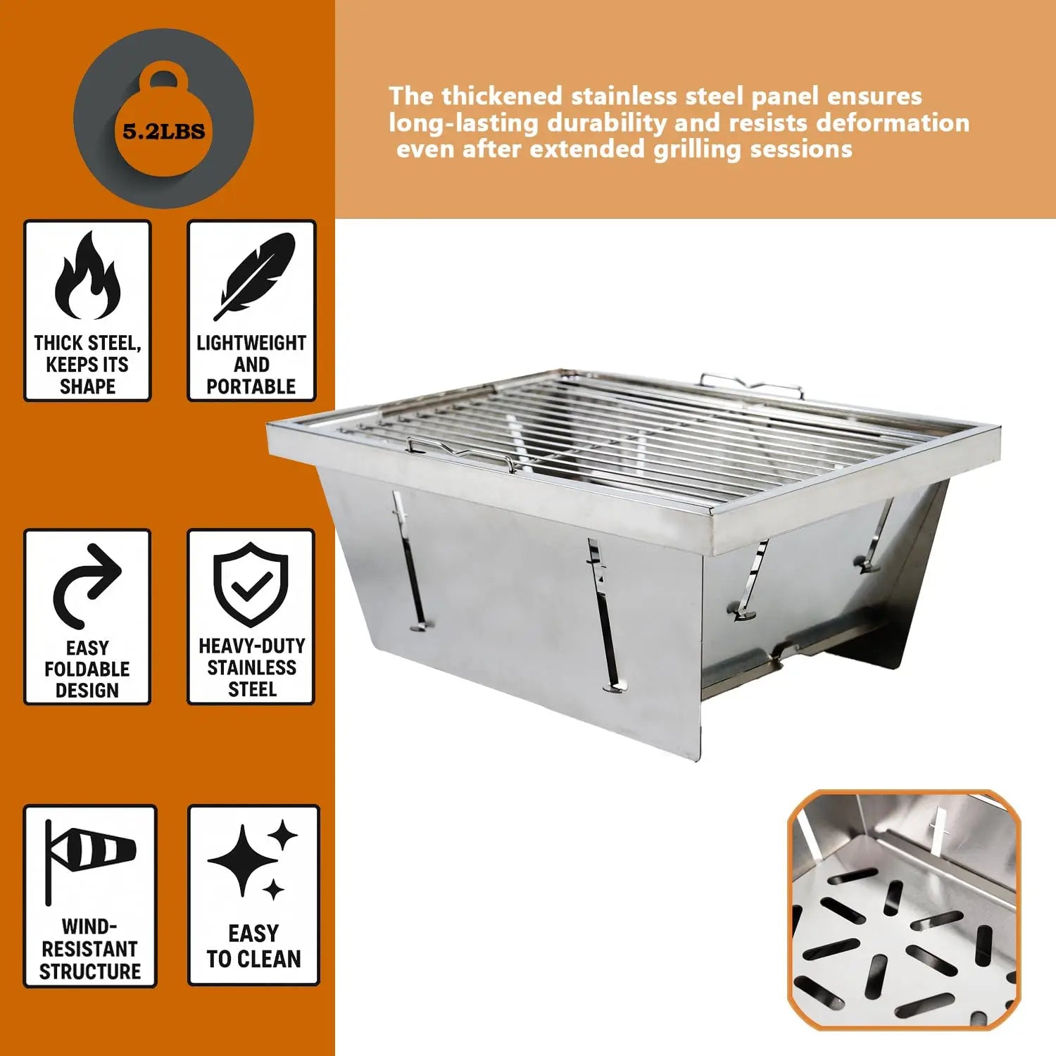 Pandatour IGT Camping Super High Firepower Stove Desktop One-Unit One-Touch Folding IGT Table Stove Stainless Steel Furnace ﻿
