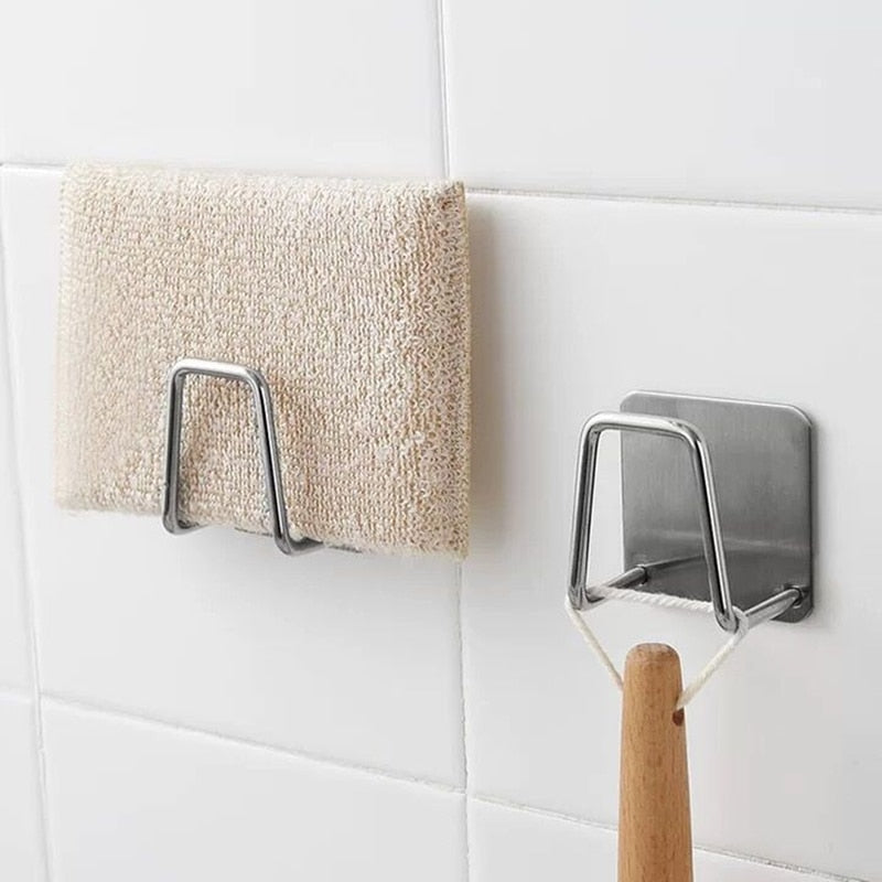 Stainless Steel Drain Drying Rack Kitchen Wall Hooks