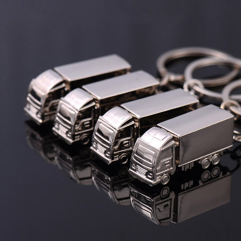 Cute Metal Truck Keychain Car Key Ring