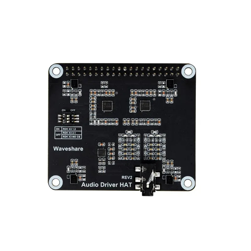SKU-23898 Waveshare Audio Driver Board for RDK X3 Development Board, Supports Audio Playback And Recording, Stereo Encod