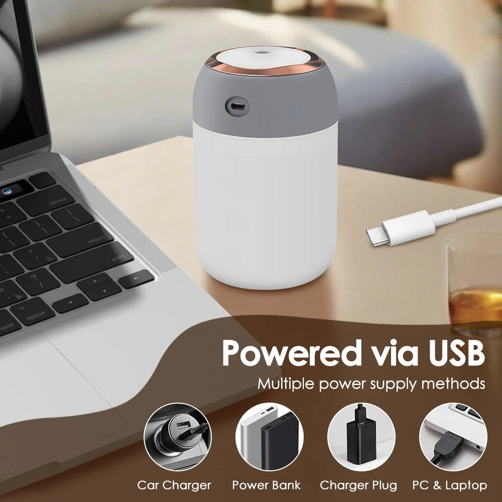 Air Humidifier Cool Mist Aroma Diffuser Portable 600ml Electric Air Humidifier Diffuser USB Humidificador For Home Office