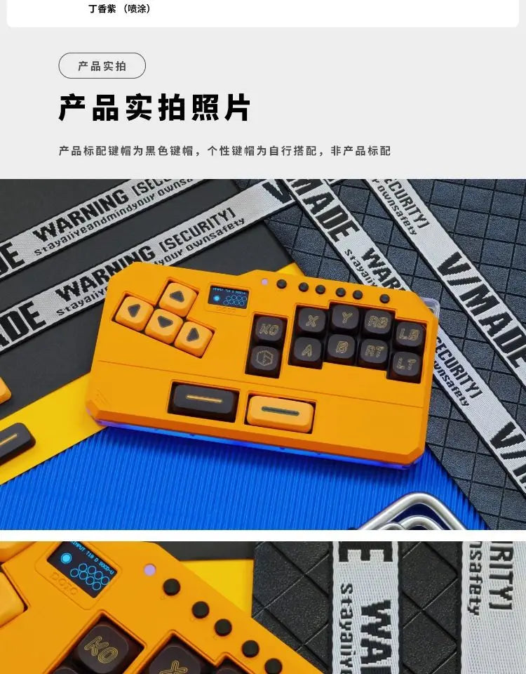DOIO KBHX-01 SLIM Wired Mini Keyboard Upgradable Wireless Keyboard Aluminum Alloy Game Keyboards PS5 Switch Joystick Custom Gift