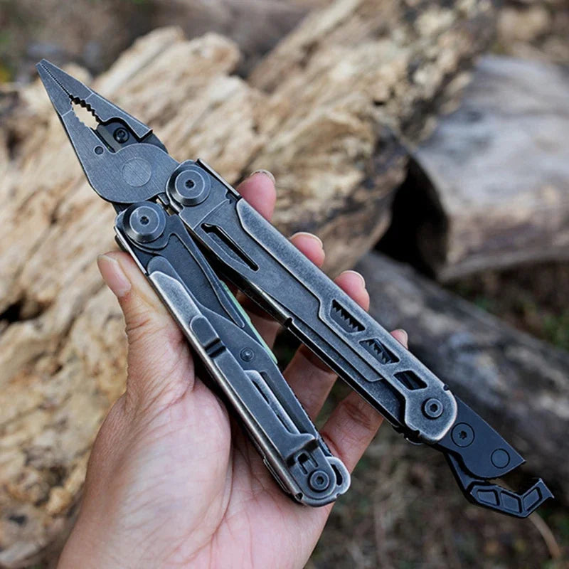 BHBT 15 in 1 Multi Tool Pliers Multi-functional Wrench with Damascus Knife Folding EDC Outdoor Survival Multi Tool Home Repair
