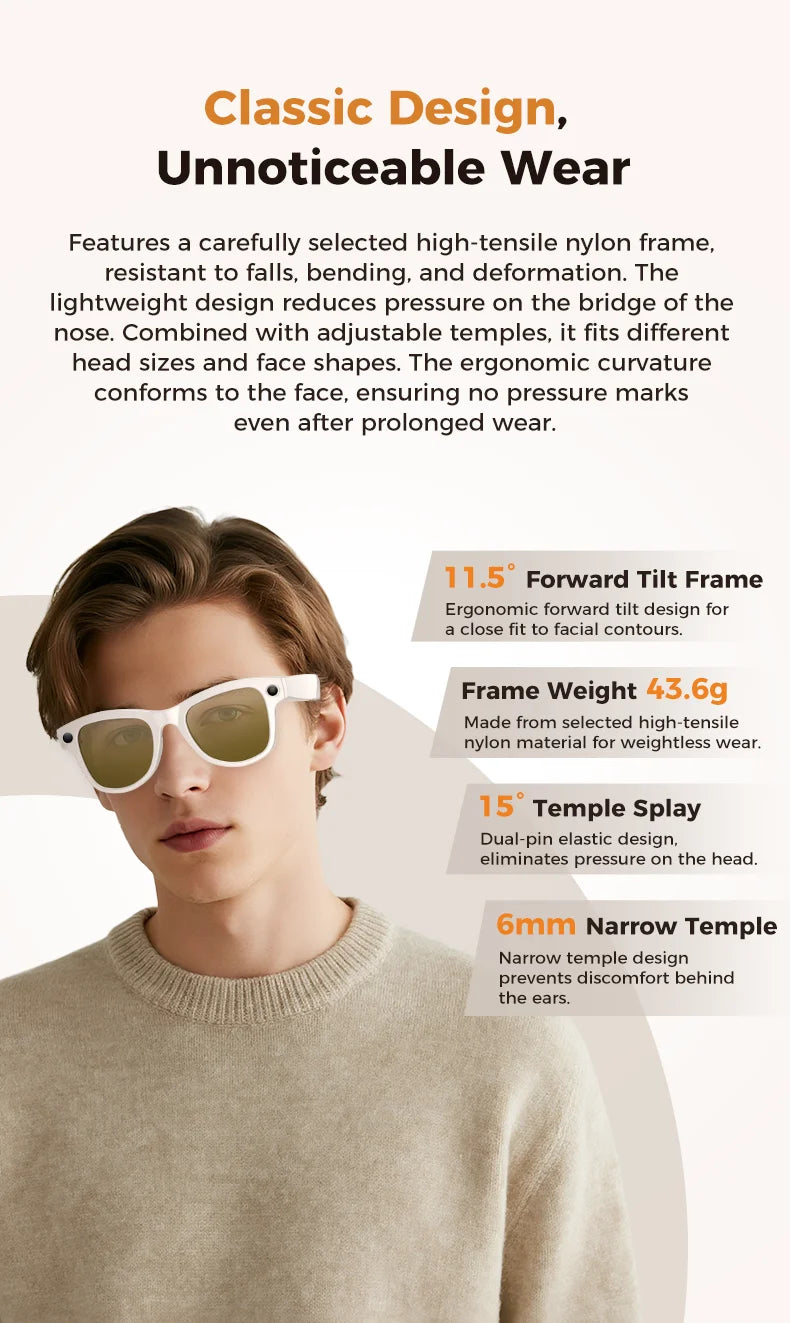 2026 AI Smart Glasses with 8MP Camera Video Recording 120+ Languages Translation Sunglasses Bluetooth Call Music Play Men Women