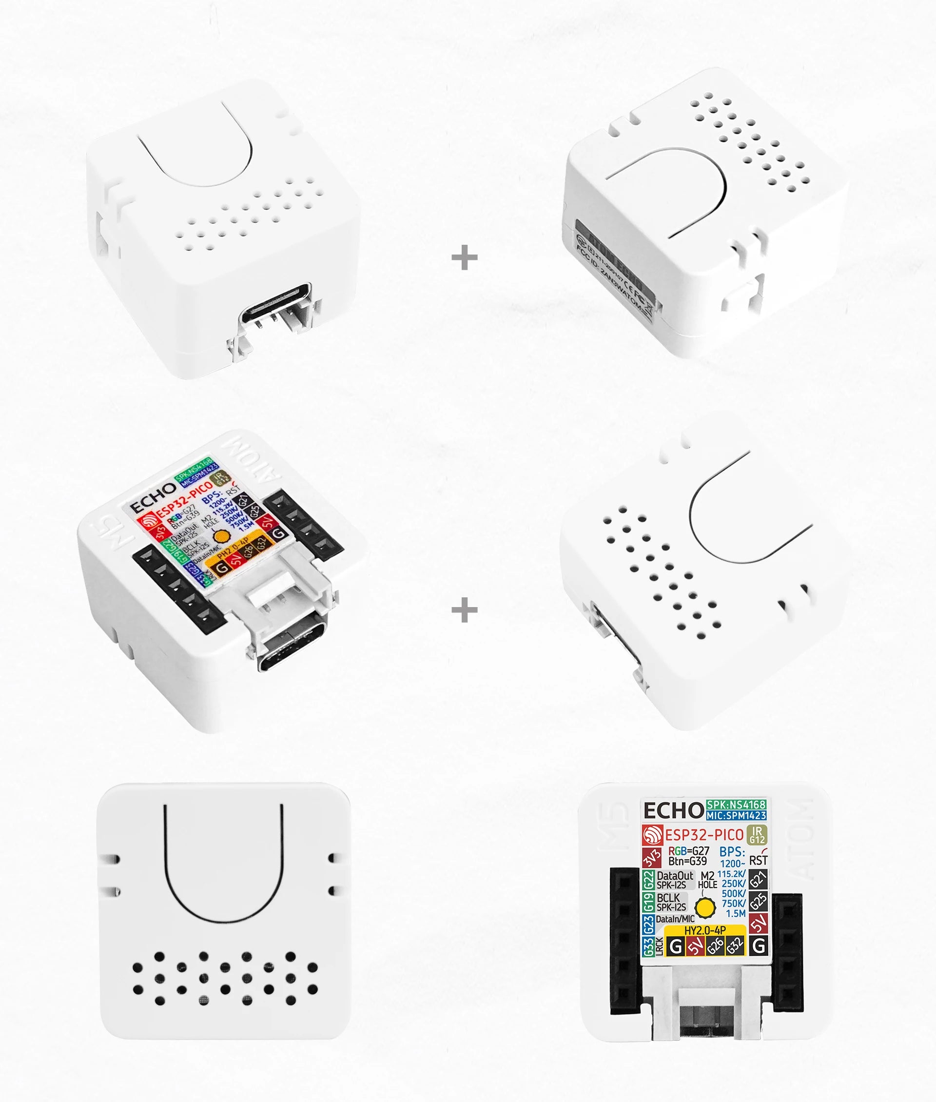 M5Stack Official ATOM Echo Programmable AI Smart Speaker with Built-in ESP32 Bluetooth WiFi Internet of Things Development Kit