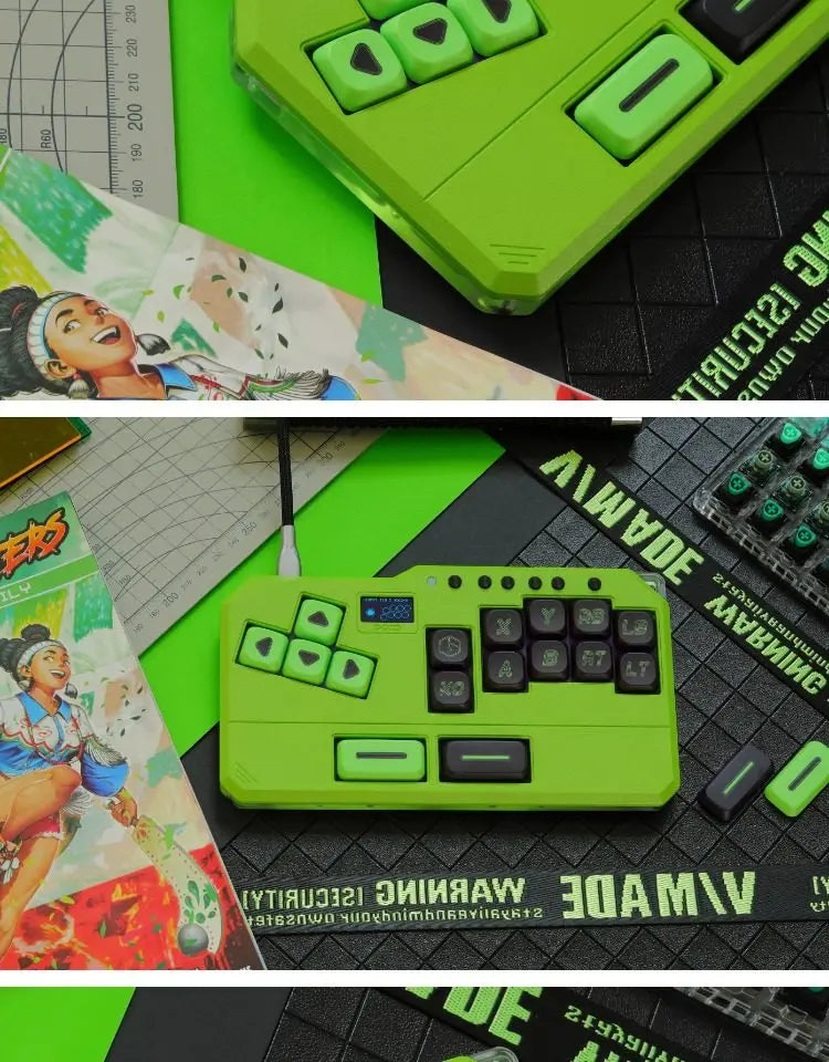 DOIO KBHX-01 SLIM Wired Mini Keyboard Upgradable Wireless Keyboard Aluminum Alloy Game Keyboards PS5 Switch Joystick Custom Gift