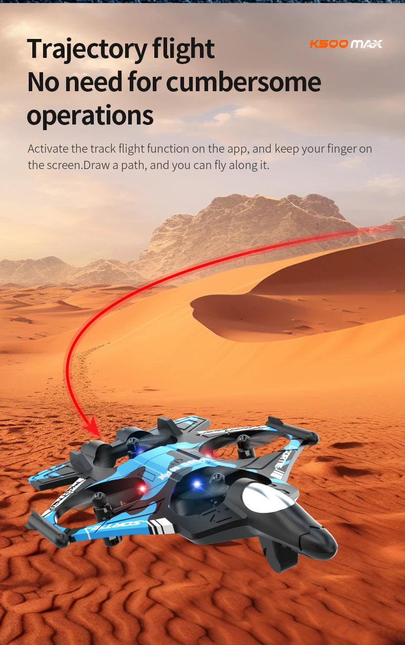 K500MAX RC Drone Fighter HD Professional Camera 360° roll WIFI Fpv Aircraft Quadcopte Aerial Photography  with screen Drone Toys
