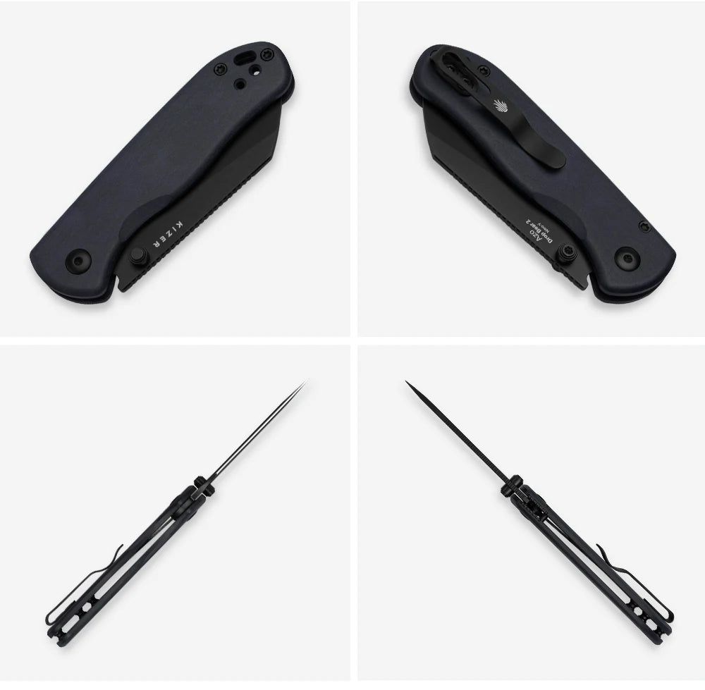 Kizer Pocket Folding Knife Drop Bear 2 V3619.2C Aluminum/Micarta/Richlite Handle With NitroV Blade Outdoor EDC Camping Knives