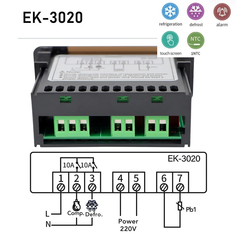 Digital Thermostat for Incubator Temperature Controller Heating Cooling Refrigeration Defrosting Fan Thermostat Relay Sensor