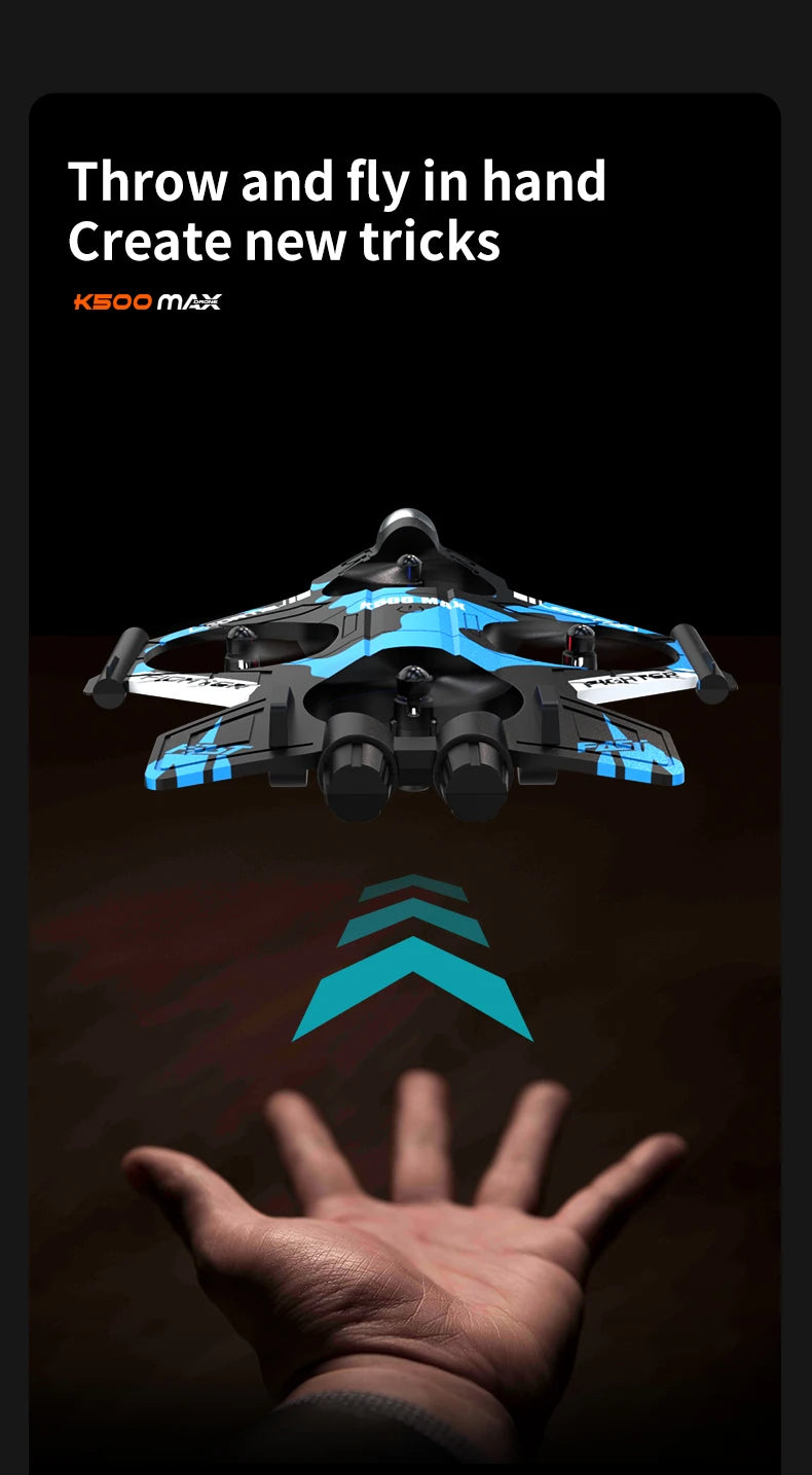 K500MAX RC Drone Fighter HD Professional Camera 360° roll WIFI Fpv Aircraft Quadcopte Aerial Photography  with screen Drone Toys