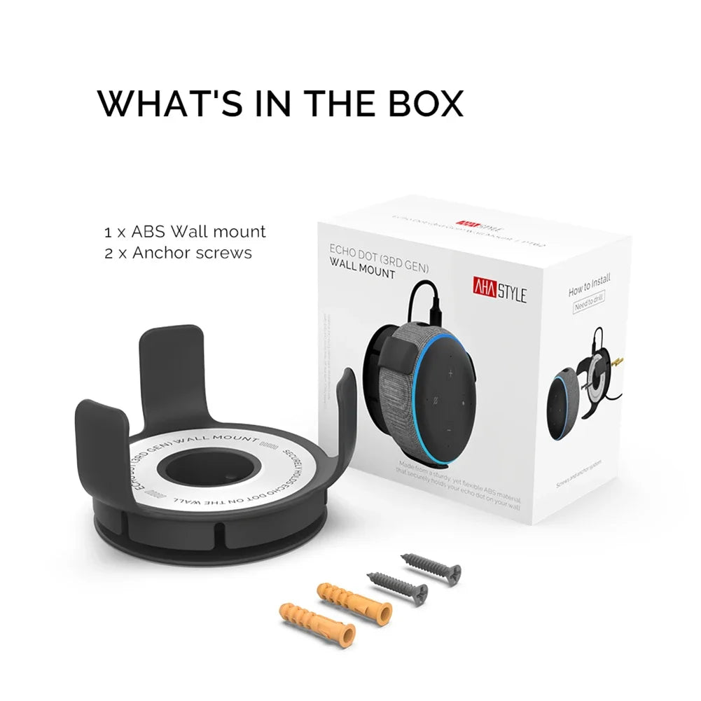 Smart Speaker Wall Mount Stand for Echo Dot (3rd Gen&4th Gen) 4/3/2/1 Smart Speaker With Screwless Built-in Cable Management