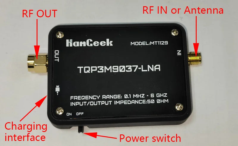 HAMGEEK MT1129 Low Noise Amplifier TQP3M9037 LNA for SDR Radio Receiver Spectrum Analyzer TEF6686