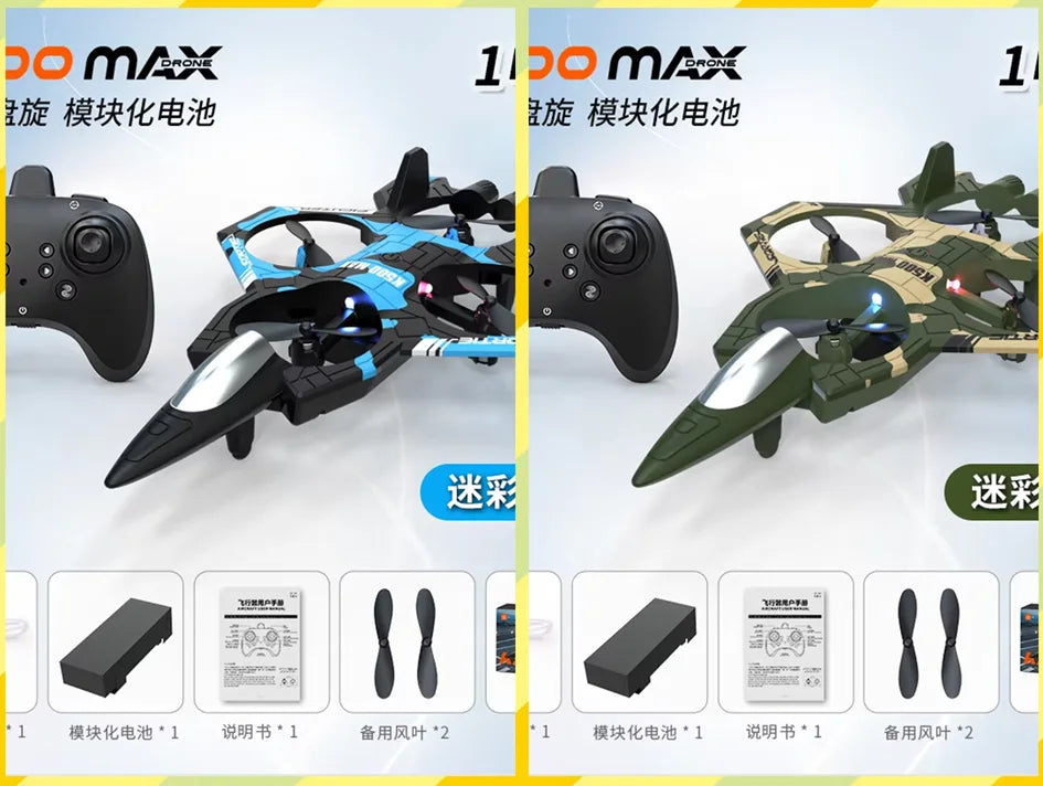 K500max Fighter Jet Quadcopter Drone Rolling Stunt Lights Rc Airplane no camera that can fly