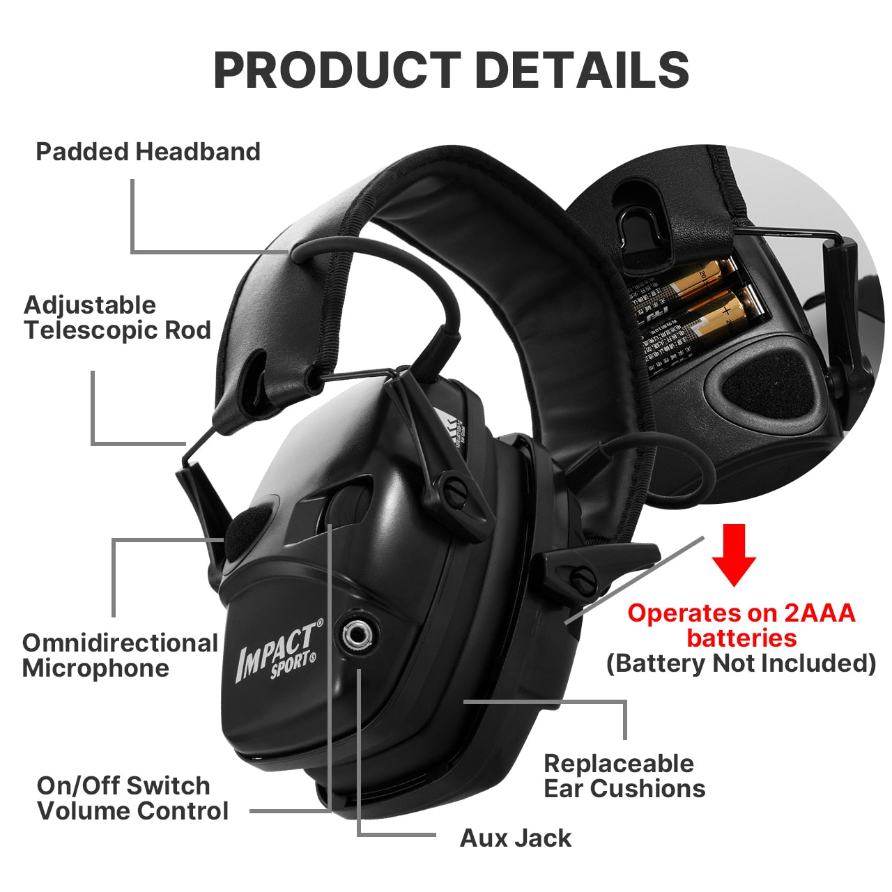 Electronic damper sports shooting Headset