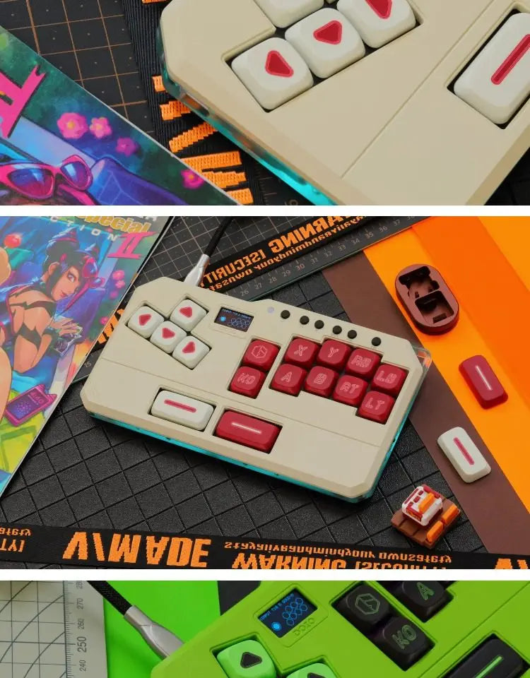 DOIO KBHX-01 SLIM Wired Mini Keyboard Upgradable Wireless Keyboard Aluminum Alloy Game Keyboards PS5 Switch Joystick Custom Gift