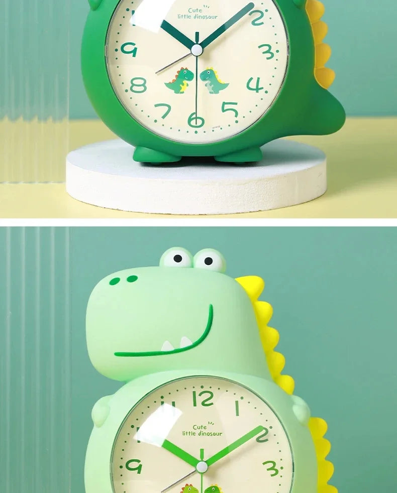 Cartoon Dinosaur Alarm Clock with Wake-up Light Specially Designed for Kids Boys Girls and Primary School Students