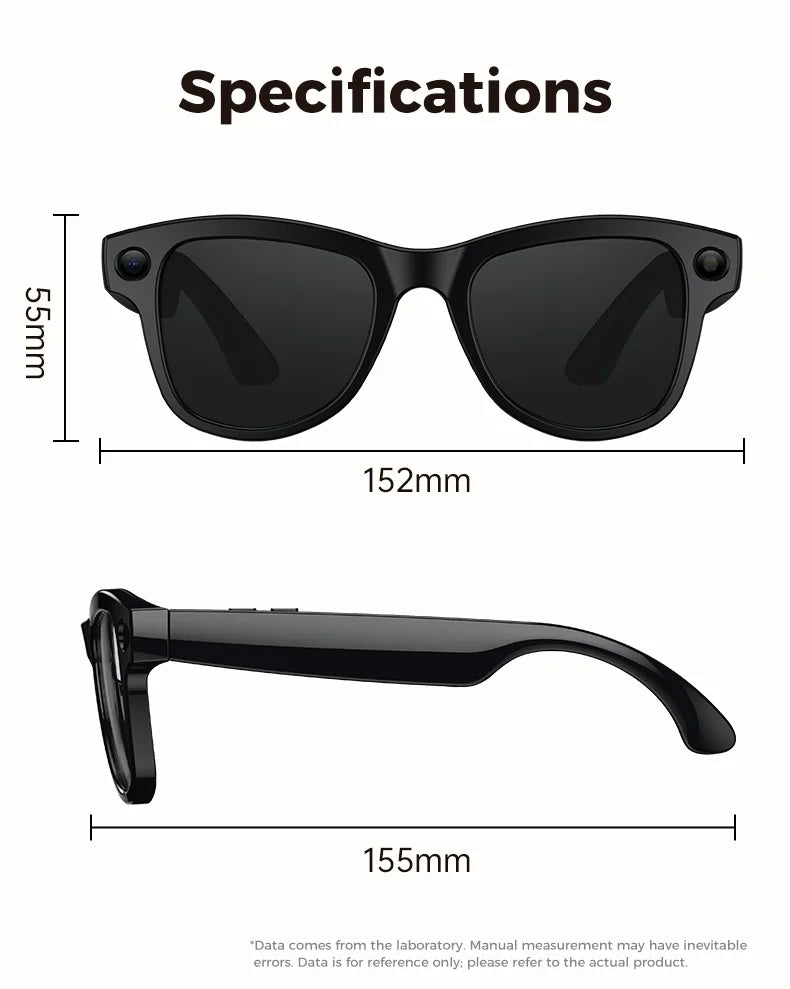 2026 AI Smart Glasses with 8MP Camera Video Recording 120+ Languages Translation Sunglasses Bluetooth Call Music Play Men Women