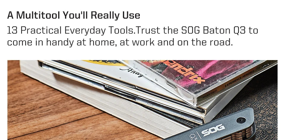 SOG 13 in 1 BATON Q3 Multi-Tool Folding Pliers Mini Hand Tools Tactical Pen Pocket EDC Multifunctional Portable Outdoor Gadget
