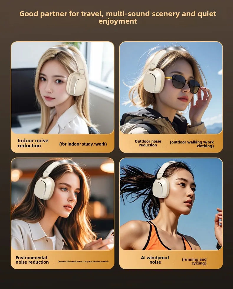 Acer ANC Bluetooth Headphones Surround Sound Headsets with HD Mic Active Noise Cancelling Earphones ENC-Calling 1000mAh OHR525