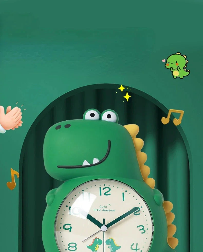 Cartoon Dinosaur Alarm Clock with Wake-up Light Specially Designed for Kids Boys Girls and Primary School Students