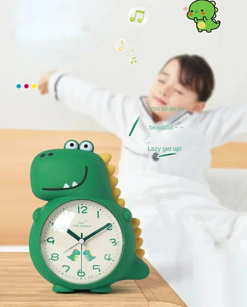 Cartoon Dinosaur Alarm Clock with Wake-up Light Specially Designed for Kids Boys Girls and Primary School Students