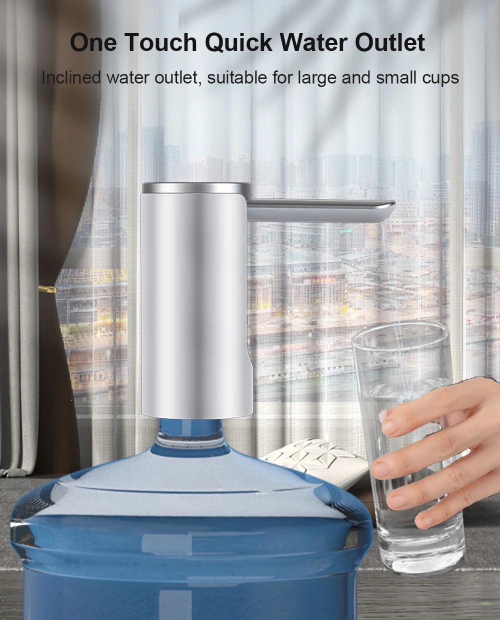 Electric Water Gallon Pump Automatic Smart Water Pump 19 Liters Bottle Foldable Desktop Rechargeable Drinking Water Dispenser