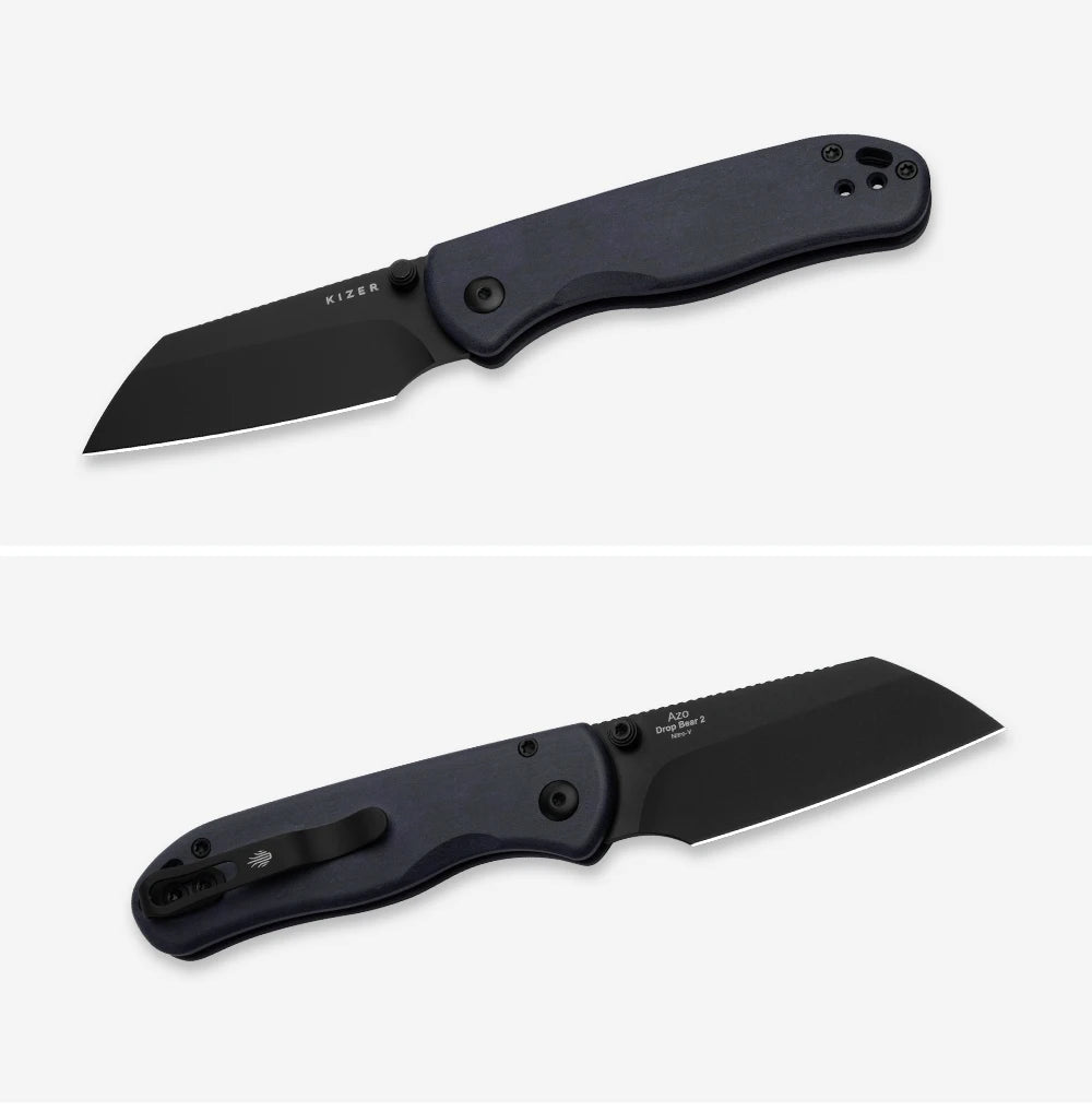 Kizer Pocket Folding Knife Drop Bear 2 V3619.2C Aluminum/Micarta/Richlite Handle With NitroV Blade Outdoor EDC Camping Knives