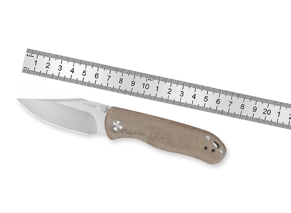 Kizer Pocket Folding Knife Drop Bear 2 V3619.2C Aluminum/Micarta/Richlite Handle With NitroV Blade Outdoor EDC Camping Knives