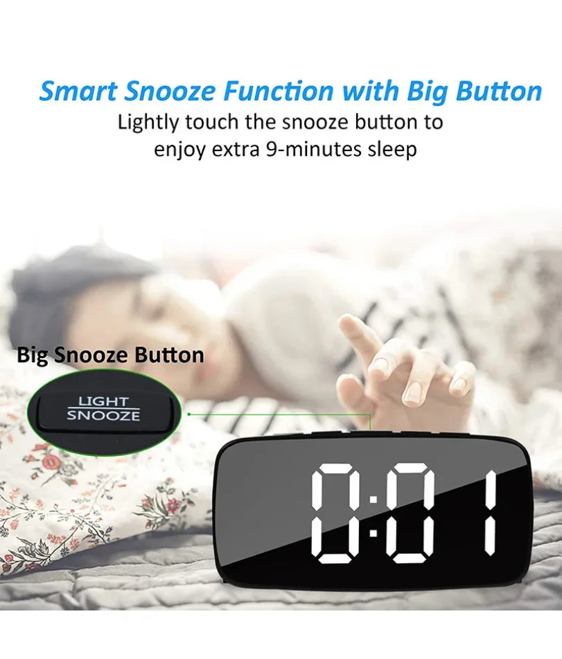 Super Loud Vibrating Alarm Clock with Bed Shaker Multifunctional Dual USB for Heavy Sleeper Deaf Hard of Hearing Snooze