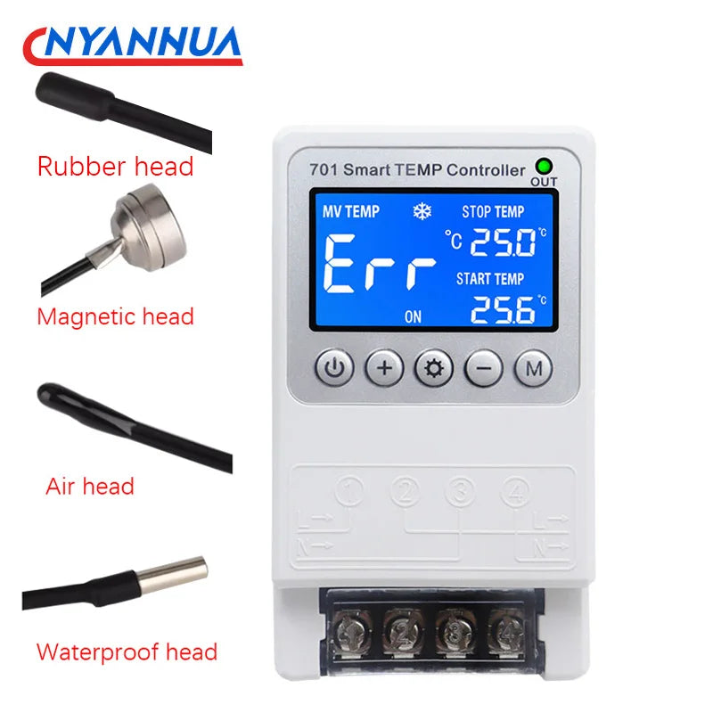 701 Smart Temperature Controller Constant Thermostat Control Timing Control Switch Cycle Control Multiple Sensor Head Optional