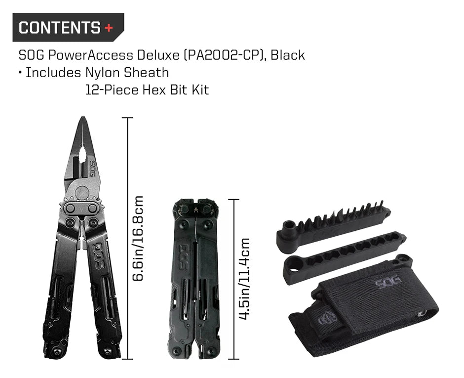 SOG 21 in 1 PowerAccess Multifunctional Folding Tactical Pliers EDC Pocket Multitoos Outdoor Survival Camping Supplies-PA2002-CP