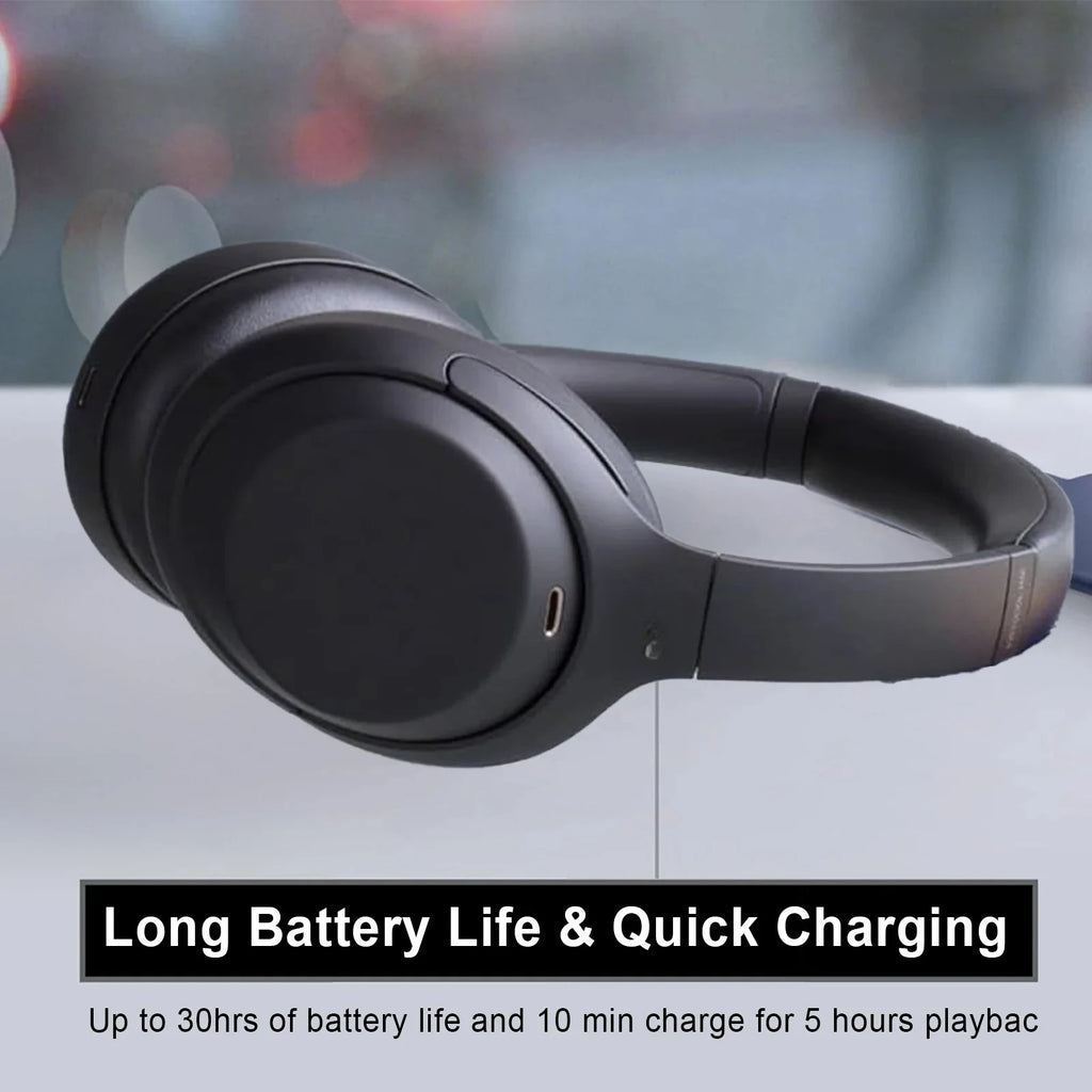 2026 New WH-1000XM4 Wireless Headphone, Noise Canceling, Foldable Over the Ear Headset, Built-in Microphone Headphone, Black
