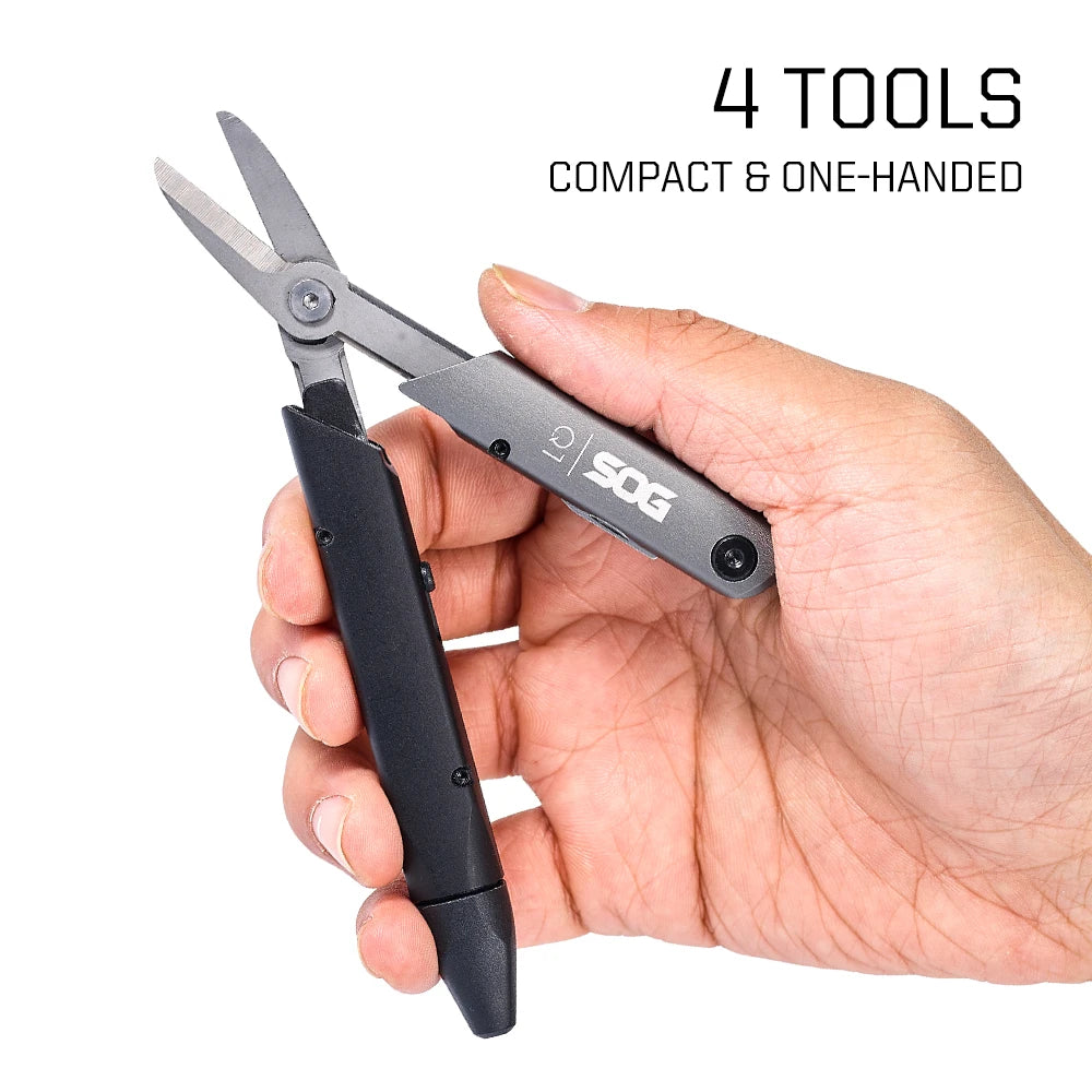 SOG 4 in 1 BATON Q1 Multi-Tool Folding Scissors EDC Tactical Pen Multifunctional Portable Tools Pocket Screwdriver Bottle Opener