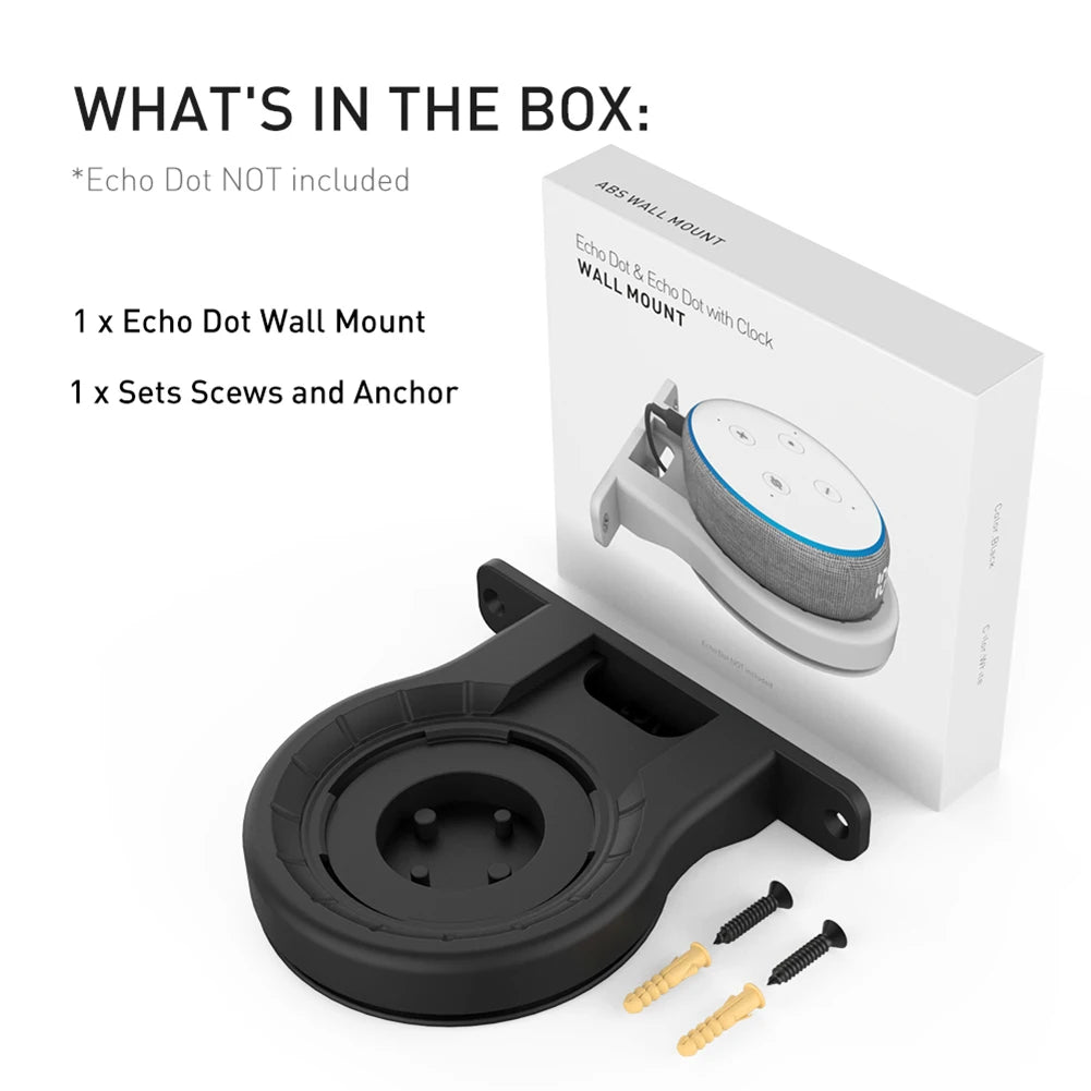 Smart Speaker Wall Mount Stand for Echo Dot (3rd Gen&4th Gen) 4/3/2/1 Smart Speaker With Screwless Built-in Cable Management