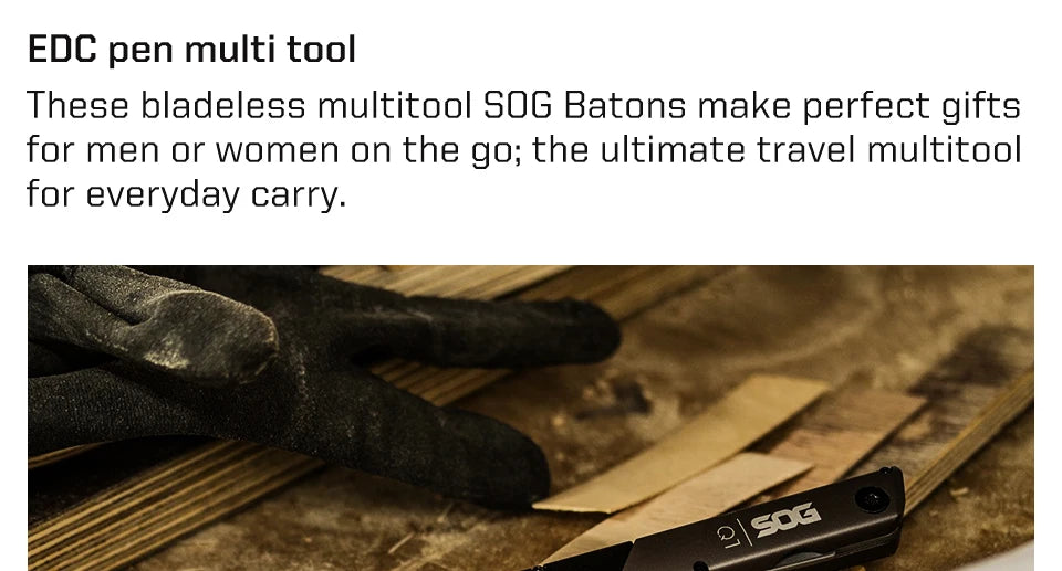 SOG 4 in 1 BATON Q1 Multi-Tool Folding Scissors EDC Tactical Pen Multifunctional Portable Tools Pocket Screwdriver Bottle Opener