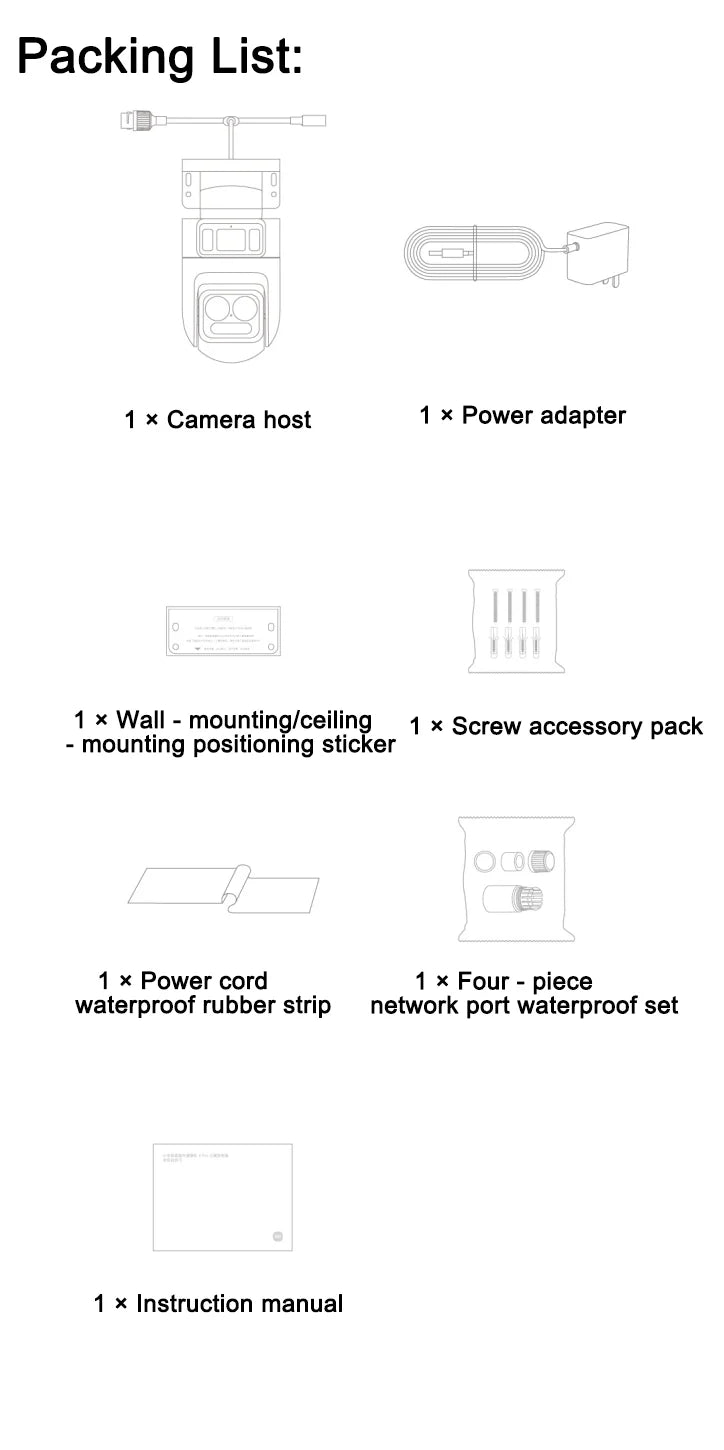 XIAOMI New Smart Outdoor Camera 4 Pro Triple Camera Zoom Edition，360° 5MP 3K，9x Hybrid Zoom，IP66，Chinese Version With Adapter