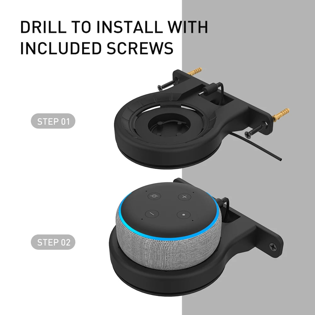 Smart Speaker Wall Mount Stand for Echo Dot (3rd Gen&4th Gen) 4/3/2/1 Smart Speaker With Screwless Built-in Cable Management
