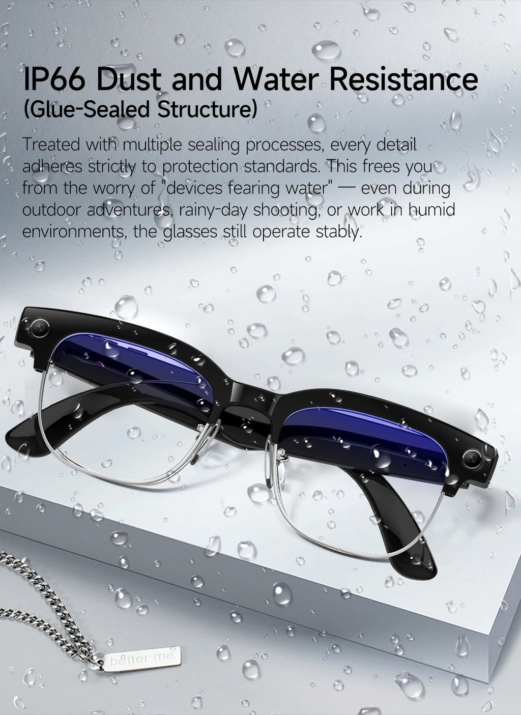 2026 AI Smart Glasses Men with 800W HD Camera Real-time Voice Translation & Call POV Video Recording Smart Eyewear Travel/Vlog