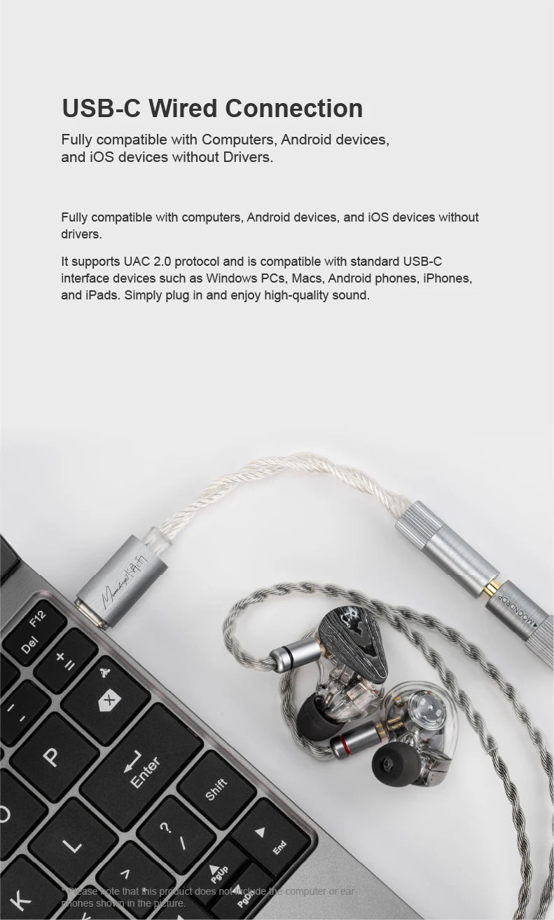 MOONDROP ECHO-A High-Resolution 3.5mm Single-Ended Portable DAC/AMP USB-C Decoder Amplifier