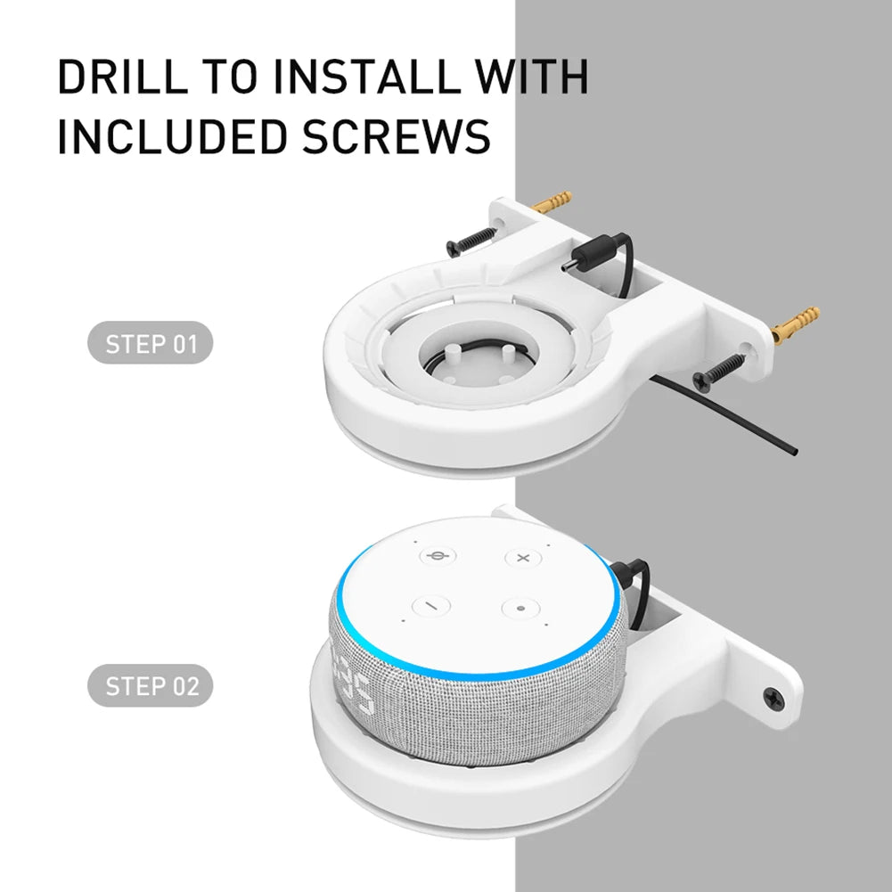 Smart Speaker Wall Mount Stand for Echo Dot (3rd Gen&4th Gen) 4/3/2/1 Smart Speaker With Screwless Built-in Cable Management