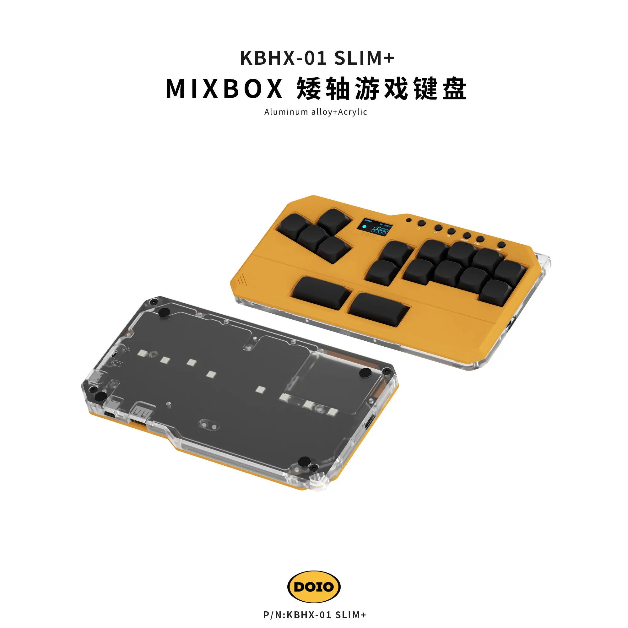 DOIO KBHX-01 SLIM Wired Mini Keyboard Upgradable Wireless Keyboard Aluminum Alloy Game Keyboards PS5 Switch Joystick Custom Gift