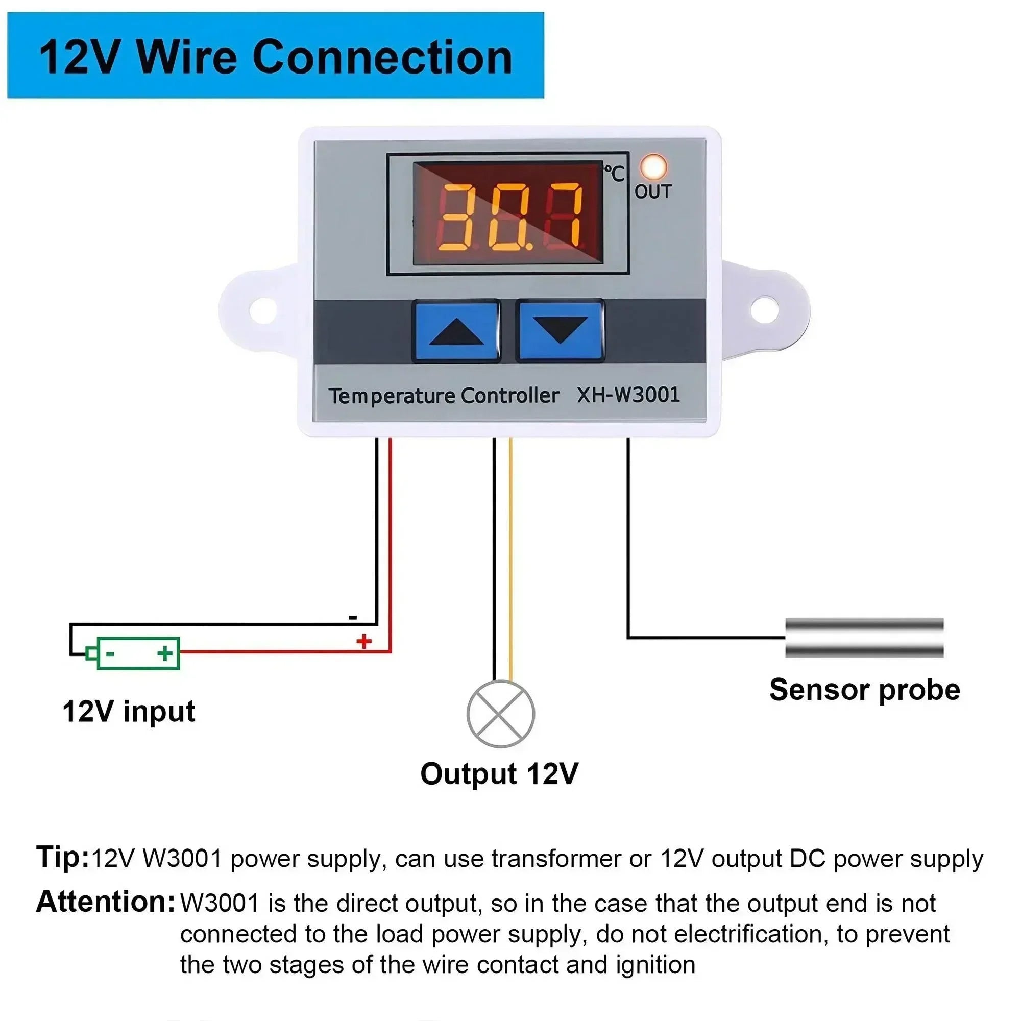 Digital Temperature Controller Thermostat Switch Thermometer 12/24/220V Microcomputer Thermoregulator Home Automation System