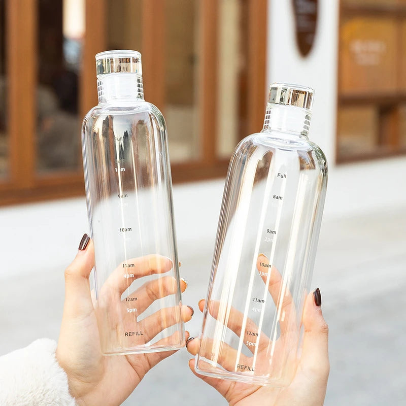 500ml Elegant Leakproof Water Bottle with Time Scale Stay Hydrated Daily Lightweight & Portable for Fitness & Outdoor Adventures