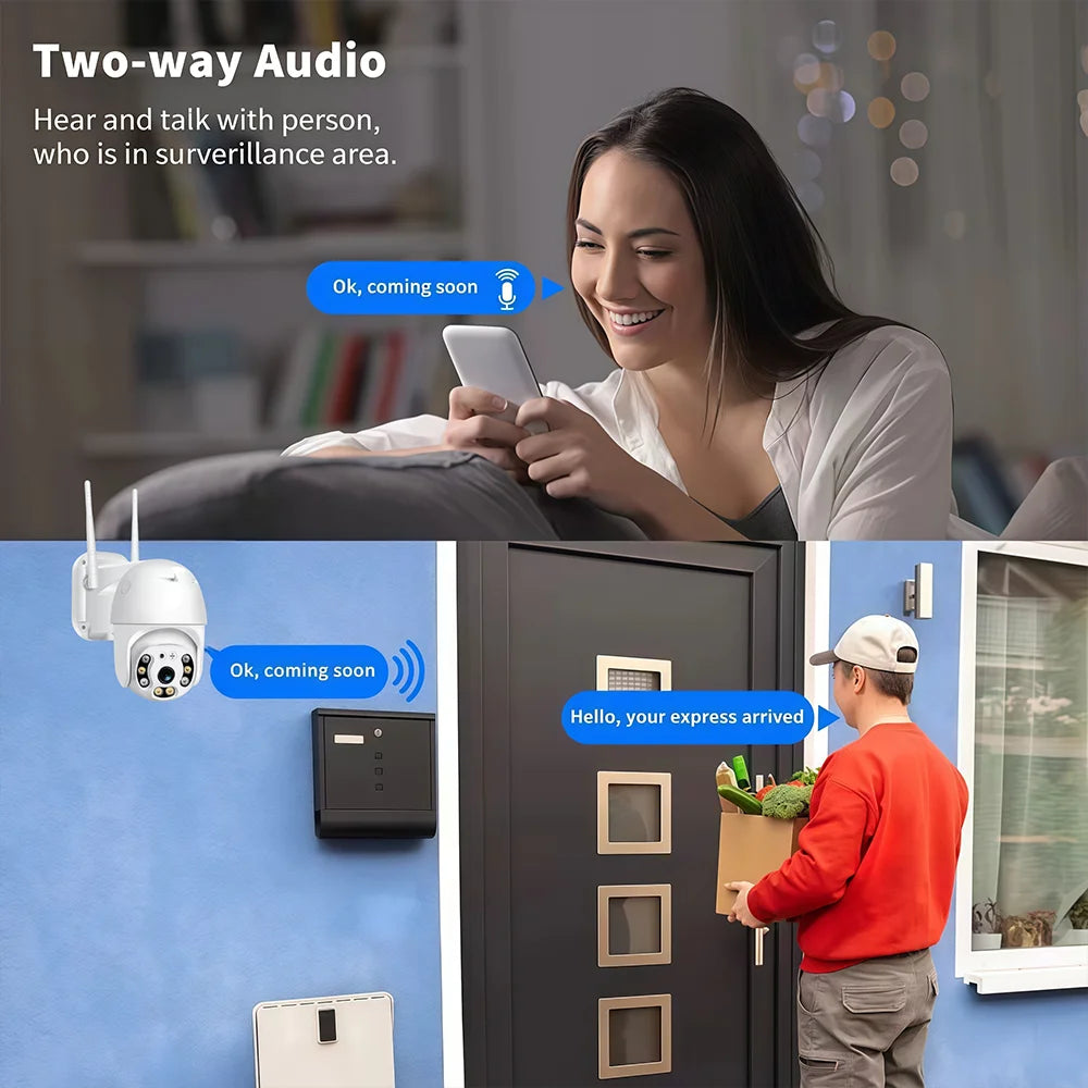 V380 Pro Security Camera 4K 8MP Ultra HD WIFI PTZ Dual Light Surveillance Camera Outdoor Wireless WIFI Smart Net Camera V380PRO