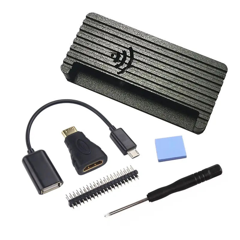 Raspberry Pie Zero WH/2W Universal Aluminum Radiator Metal Protective Shell Passive Heat Dissipation with Silicone Heat Transfer