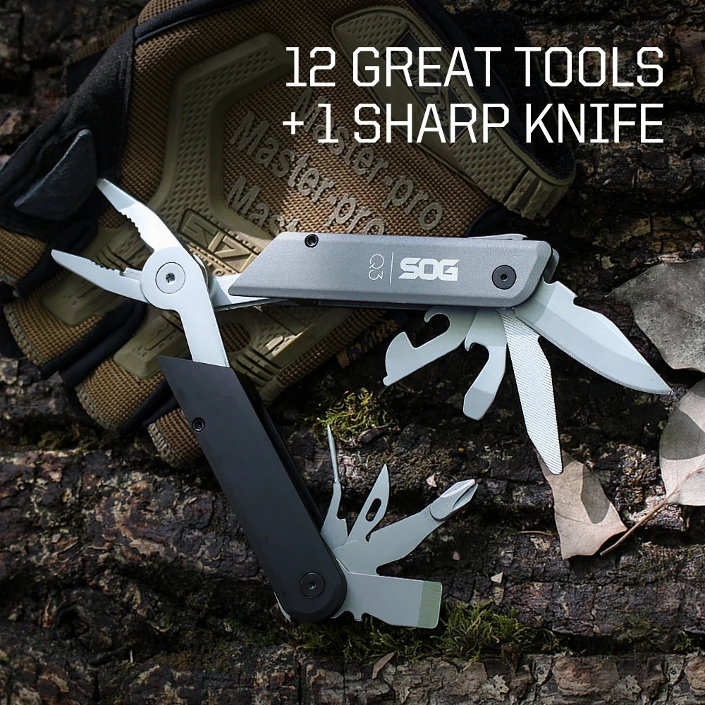 SOG 13 in 1 BATON Q3 Multi-Tool Folding Pliers Mini Hand Tools Tactical Pen Pocket EDC Multifunctional Portable Outdoor Gadget